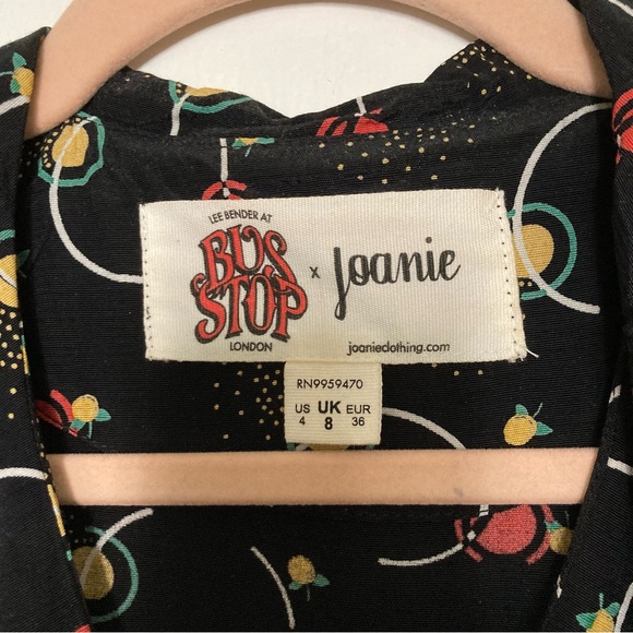 Incredible Bus Stop x Joanie Black Patterned Midi Dress - Picture 4 of 11